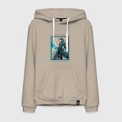 Толстовка-худи хлопковая мужская Jiyan Windborne Rider, цвет: миндальный