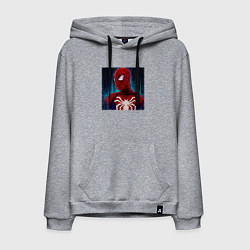 Толстовка-худи хлопковая мужская Человек паук новый, цвет: меланж