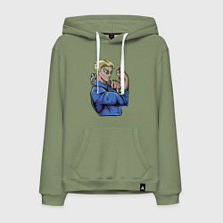 Толстовка-худи хлопковая мужская Магическая битва Нанами Кенто битва, цвет: авокадо