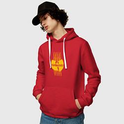 Толстовка-худи хлопковая мужская Wu-Tang tiger style, цвет: красный — фото 2