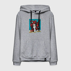 Толстовка-худи хлопковая мужская Medusa the Gorgon, цвет: меланж