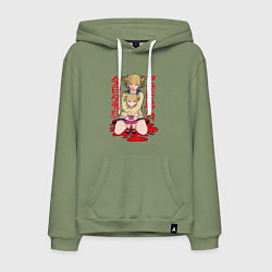 Толстовка-худи хлопковая мужская Моя Геройская академия Химико, цвет: авокадо