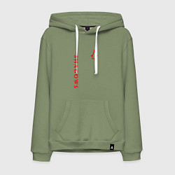 Толстовка-худи хлопковая мужская Assassins creed - shadows red, цвет: авокадо