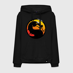 Толстовка-худи хлопковая мужская Mortal kombat logo, цвет: черный