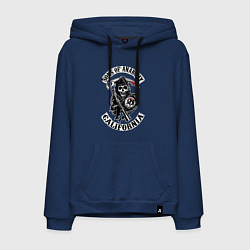 Толстовка-худи хлопковая мужская Sons of anarchy - logo, цвет: тёмно-синий