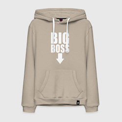 Толстовка-худи хлопковая мужская Big boss arrow, цвет: миндальный