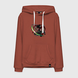 Толстовка-худи хлопковая мужская Моя геройская академия Акагуро Чизоме Пятно, цвет: кирпичный