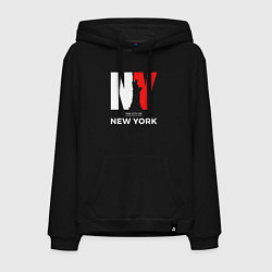 Толстовка-худи хлопковая мужская The city of New York, цвет: черный