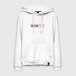Толстовка-худи хлопковая мужская Blackpink - emblem of group of South Korea, цвет: белый