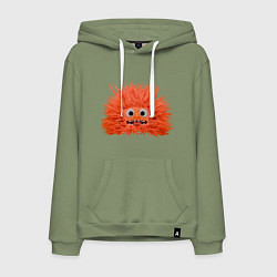 Толстовка-худи хлопковая мужская Fluffy monster orange, цвет: авокадо