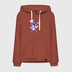 Толстовка-худи хлопковая мужская Петушок повар, цвет: кирпичный