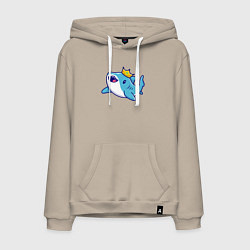 Толстовка-худи хлопковая мужская Королевская акула, цвет: миндальный
