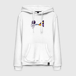 Толстовка-худи хлопковая мужская Космический свет фонарика, цвет: белый