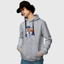Толстовка-худи хлопковая мужская Sega Jim, цвет: меланж — фото 2