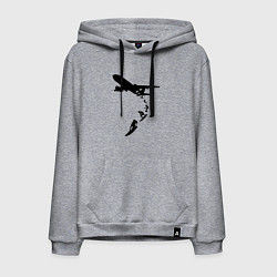 Толстовка-худи хлопковая мужская Surfer plane, цвет: меланж