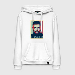 Толстовка-худи хлопковая мужская Drake, цвет: белый