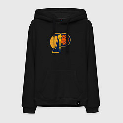 Толстовка-худи хлопковая мужская Indiana Pacers fire, цвет: черный