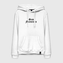 Толстовка-худи хлопковая мужская San Francisco California - USA, цвет: белый