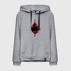 Толстовка-худи хлопковая мужская Bones в красной капле, цвет: меланж