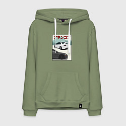 Толстовка-худи хлопковая мужская Lancer Evolution IX Турбо Легенда JDM, цвет: авокадо