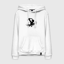 Толстовка-худи хлопковая мужская Плывущая девушка, цвет: белый