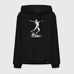 Толстовка-худи хлопковая мужская Водный прыжок мужчины, цвет: черный
