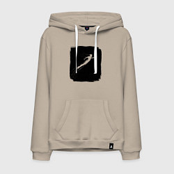 Толстовка-худи хлопковая мужская Плывущий под водой, цвет: миндальный