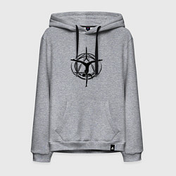 Толстовка-худи хлопковая мужская Орнамент гимнастика, цвет: меланж