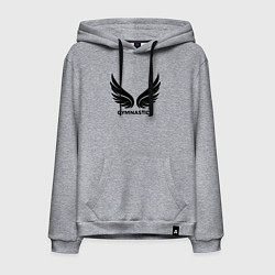 Толстовка-худи хлопковая мужская Крылья гимнастики, цвет: меланж