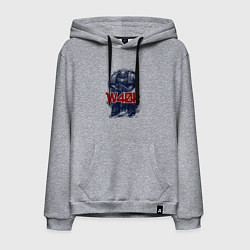 Толстовка-худи хлопковая мужская Космический десантник, цвет: меланж
