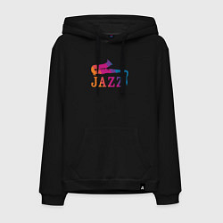Толстовка-худи хлопковая мужская Jazz vibe, цвет: черный
