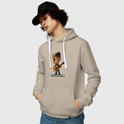 Толстовка-худи хлопковая мужская XXXTentacion мультяшный, цвет: миндальный — фото 2