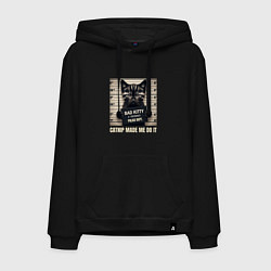 Толстовка-худи хлопковая мужская Bad Kitty, цвет: черный