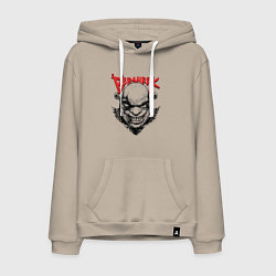 Толстовка-худи хлопковая мужская Берсерк Шрек, цвет: миндальный