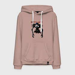 Толстовка-худи хлопковая мужская Death Note Ryuk - светлый, цвет: пыльно-розовый