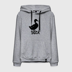 Толстовка-худи хлопковая мужская Граффити утка, цвет: меланж