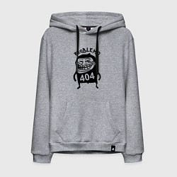 Толстовка-худи хлопковая мужская Тролль хакер - ошибка 404, цвет: меланж