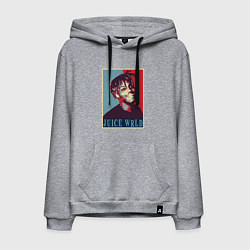 Толстовка-худи хлопковая мужская Juice WRLD rapper, цвет: меланж