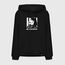 Толстовка-худи хлопковая мужская Bjork, цвет: черный
