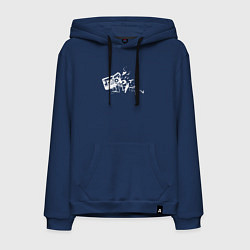 Толстовка-худи хлопковая мужская Tape crash, цвет: тёмно-синий