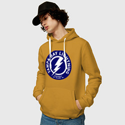 Толстовка-худи хлопковая мужская HC Tampa Bay Lightning, цвет: горчичный — фото 2