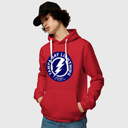 Толстовка-худи хлопковая мужская HC Tampa Bay Lightning, цвет: красный — фото 2