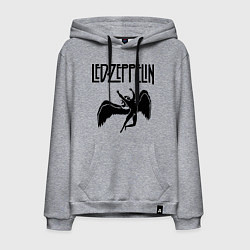 Толстовка-худи хлопковая мужская Led Zeppelin, цвет: меланж