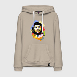 Толстовка-худи хлопковая мужская Che Guevara Art, цвет: миндальный