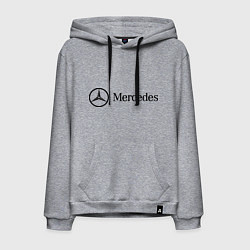 Толстовка-худи хлопковая мужская Mercedes Logo, цвет: меланж