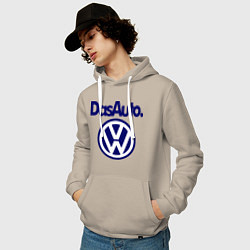 Толстовка-худи хлопковая мужская Volkswagen Das Auto, цвет: миндальный — фото 2