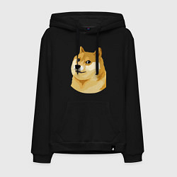 Толстовка-худи хлопковая мужская Doge, цвет: черный