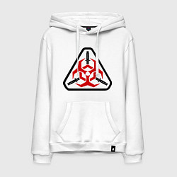 Толстовка-худи хлопковая мужская Двенадцать обезьян, цвет: белый