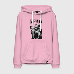 Толстовка-худи хлопковая мужская Nirvana Group, цвет: светло-розовый