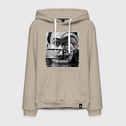 Толстовка-худи хлопковая мужская Абстракция Дали, цвет: миндальный